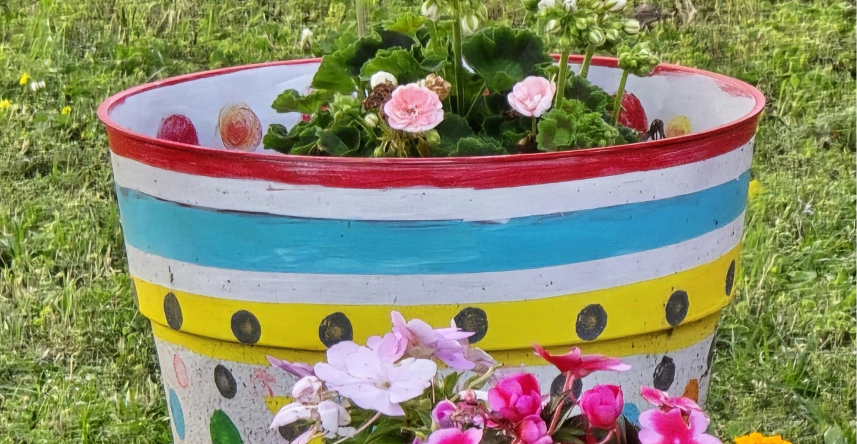 Painted Flower Pot